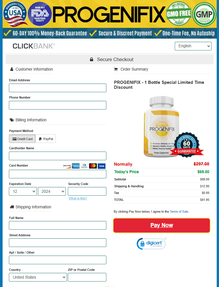 Progenifix Checkout